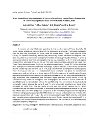 1 Post Depositional Memory Record of Mercury in Sediment Near Effluent
