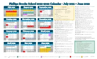 20210521 2021-2022 Academic Year Calendar