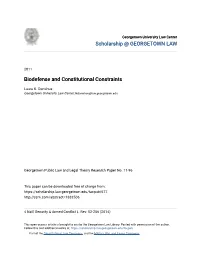 Biodefense and Constitutional Constraints