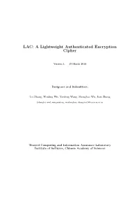 LAC: a Lightweight Authenticated Encryption Cipher