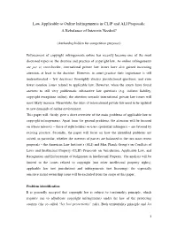 Law Applicable to Online Infringements in CLIP and ALI Proposals: a Rebalance of Interests Needed?