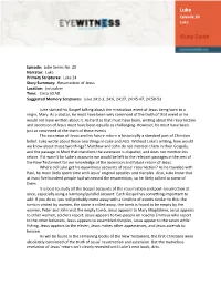 Luke Study Guide