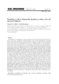 Morphology Is Still an Indispensable Discipline in Zoology: Facts and Gaps from Chilopoda