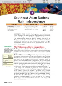 Southeast Asian Nations Gain Independence MAIN IDEA WHY IT MATTERS NOW TERMS & NAMES