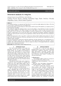 Structural Analysis of a Wing Box