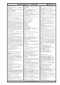 7 August 2009 Page 1 of 7 SATURDAY 01 AUGUST 2009 from August 1981