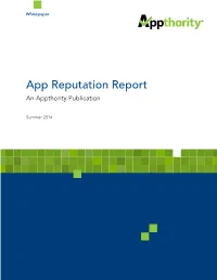 App Reputation Report an Appthority Publication