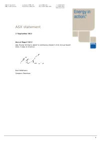 ASX Statement