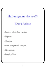 Electromagnetism - Lecture 13