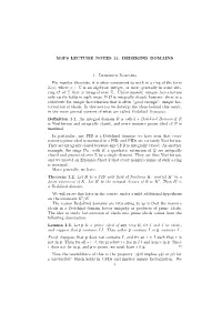 M3p8 Lecture Notes 11: Dedekind Domains