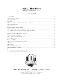 OHSAA Handbook for Match Type)