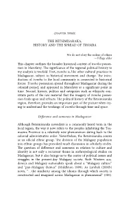 THE BETSIMISARAKA, HISTORY and the SPREAD of TROMBA This Chapter Outlines the Broader Historical Context of Tromba Posses