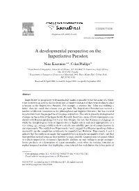 A Developmental Perspective on the Imperfective Paradox