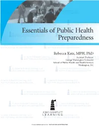 Essentials of Public Health Preparedness / Rebecca Katz