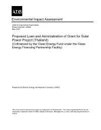 IEE: Thailand: Solar Power Project