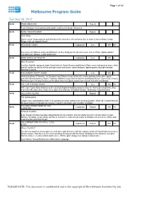 Melbourne Program Guide