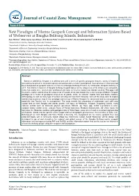 New Paradigm of Marine Geopark Concept and Information System