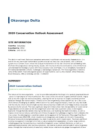 Okavango Delta - 2020 Conservation Outlook Assessment