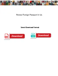Renew Foreign Passport in Us
