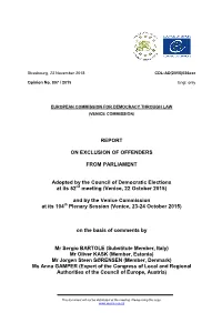 Report on Exclusion of Offenders