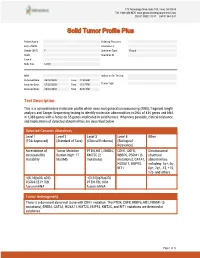 Sample Report for Solid Tumor Profile Plus (Lung Cancer)