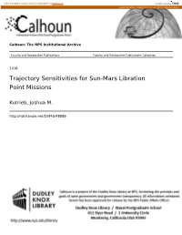 Trajectory Sensitivities for Sun-Mars Libration Point Missions
