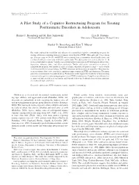 A Pilot Study of a Cognitive Restructuring Program for Treating Posttraumatic Disorders in Adolescents