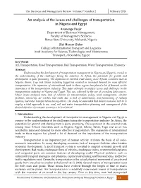 An Analysis of the Issues and Challenges of Transportation in Nigeria and Egypt