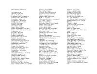 Cassie & Vinny – Song List 3Am – Matchbox 20 7 Minutes – Dean