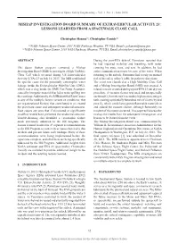 Mishap Investigation Board Summary of Extravehicular