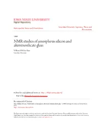 NMR Studies of Amorphous Silicon and Aluminosilicate Glass William Wel-Lin Shao Iowa State University