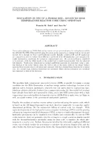 Simulation in CFD of a Pebble Bed: Advanced High Temperature Reactor