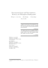Technical and Philosophical Developments∗