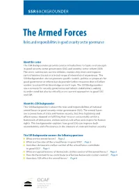 The Armed Forces: Roles and Responsibilities in Good Security