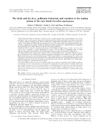 The Birds and the Bees: Pollinator Behaviour and Variation in the Mating System of the Rare Shrub Grevillea Macleayana