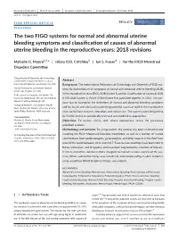 The Two FIGO Systems for Normal and Abnormal Uterine
