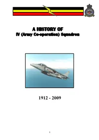 A HISTORY of IV (Army Co-Operation) Squadron
