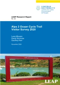 Alps 2 Ocean Cycle Trail Visitor Survey 2020
