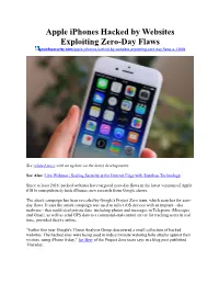 Apple Iphones Hacked by Websites Exploiting Zero-Day Flaws Govinfosecurity.Com/Apple-Iphones-Hacked-By-Websites-Exploiting-Zero-Day-Flaws-A-13001