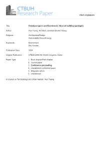 Ecoskyscrapers and Ecomimesis: New Tall Building Typologies
