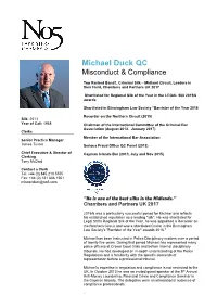 Michael Duck QC Misconduct & Compliance