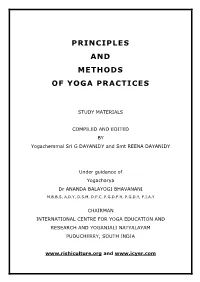 Principles and Methods of Yoga Practices