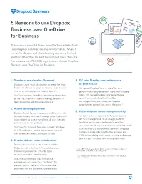 5 Reasons to Use Dropbox Business Over Onedrive for Business