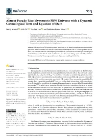 Almost-Pseudo-Ricci Symmetric FRW Universe with a Dynamic Cosmological Term and Equation of State