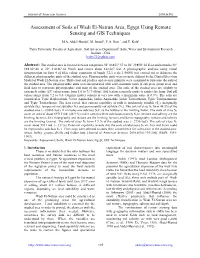 Assessment of Soils of Wadi El-Natrun Area, Egypt Using Remote Sensing and GIS Techniques