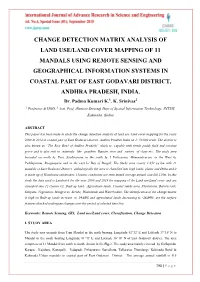 Change Detection Matrix Analysis of Land Use/Land