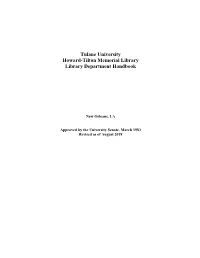 Library Department Handbook