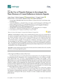 On the Use of Transfer Entropy to Investigate the Time Horizon of Causal Influences Between Signals