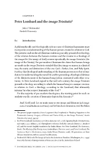 Peter Lombard and the Imago Trinitatis1