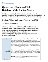 Quaternary Fault and Fold Database of the United States